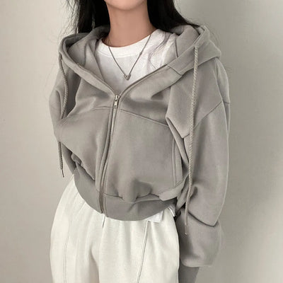 Lockere Jacke mit Kapuze für Damen