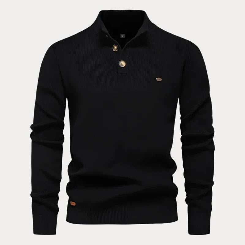 Strickpullover mit Knöpfen für Herren