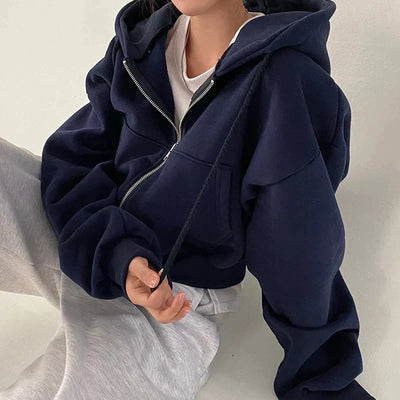 Lockere Jacke mit Kapuze für Damen
