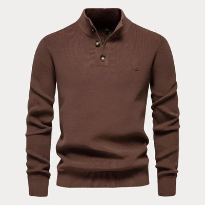 Strickpullover mit Knöpfen für Herren