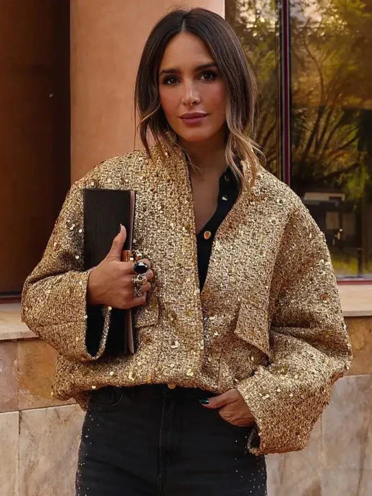 Brianna® | Bomberjacke mit Pailletten