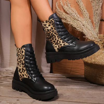 Stiefel mit Leopardenmuster für Damen