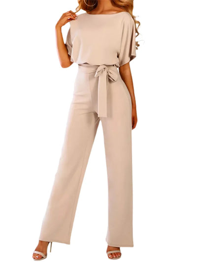 Lucrecia® | Eleganter, einfarbiger Damen-Overall mit Taillenband