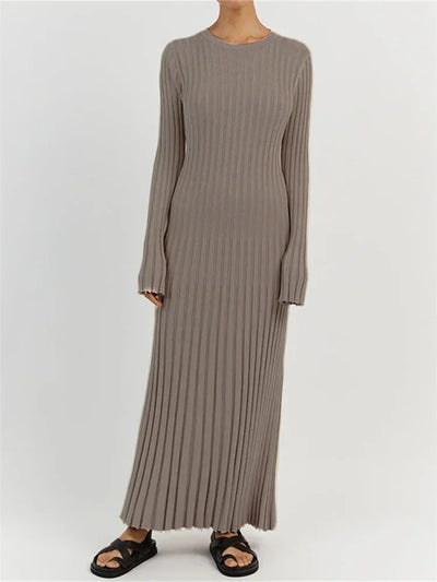 Mireya® | Gestricktes Maxikleid mit Schnürung