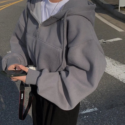 Lockere Jacke mit Kapuze für Damen