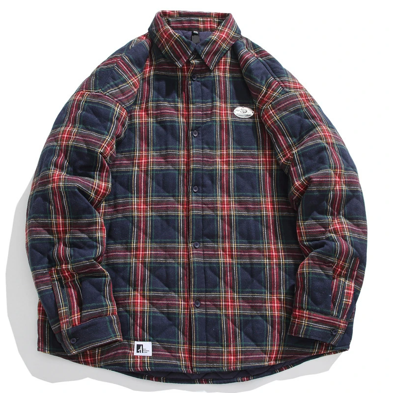 Vintage Kariierte Gepolsterte Jacke für Herren