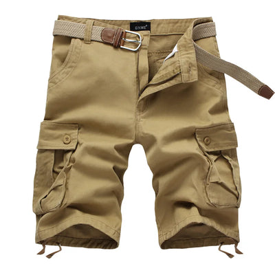 2025 Summer Men Shorts Fashion Plaid Beach Shorts Mens Casual Shorts Military Short Pants Male Bermuda Cargo Overalls No belt