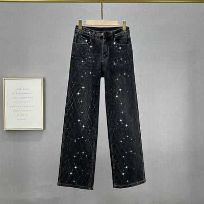Luciana® | Jeans mit Strass-Karomuster