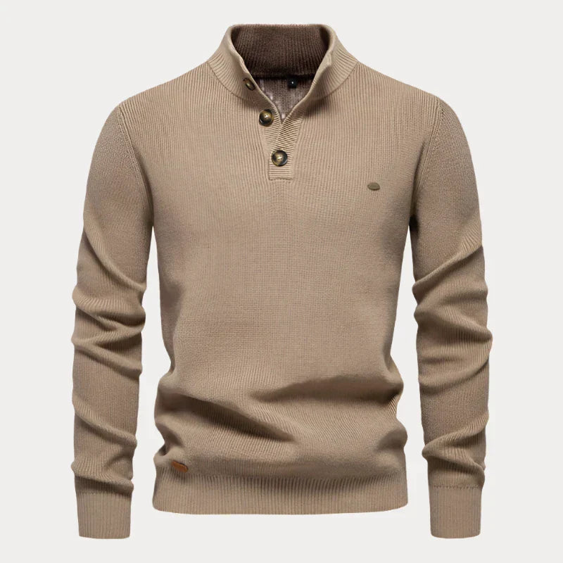 Strickpullover mit Knöpfen für Herren