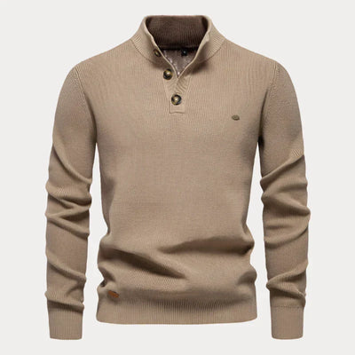 Strickpullover mit Knöpfen für Herren