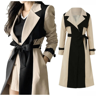 Hortensia® | Patchwork-Trenchcoat aus Wolle