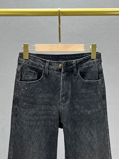 Luciana® | Jeans mit Strass-Karomuster