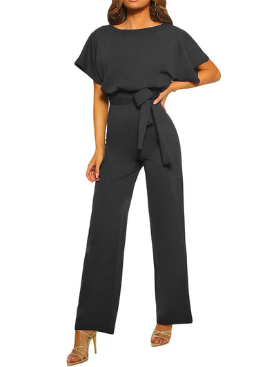 Lucrecia® | Eleganter, einfarbiger Damen-Overall mit Taillenband