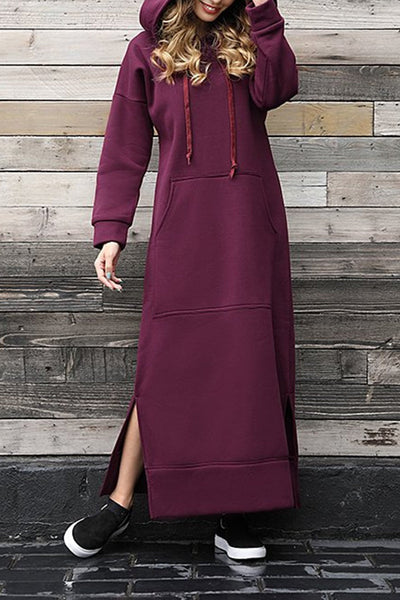 Hoodie Kleid mit seitlichen Schlitzen Caitlyn