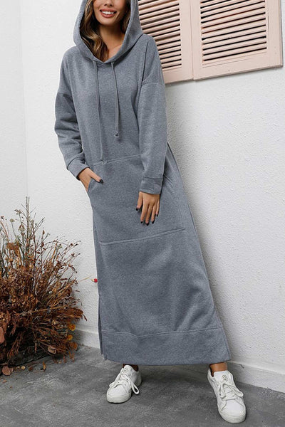 Hoodie Kleid mit seitlichen Schlitzen Caitlyn
