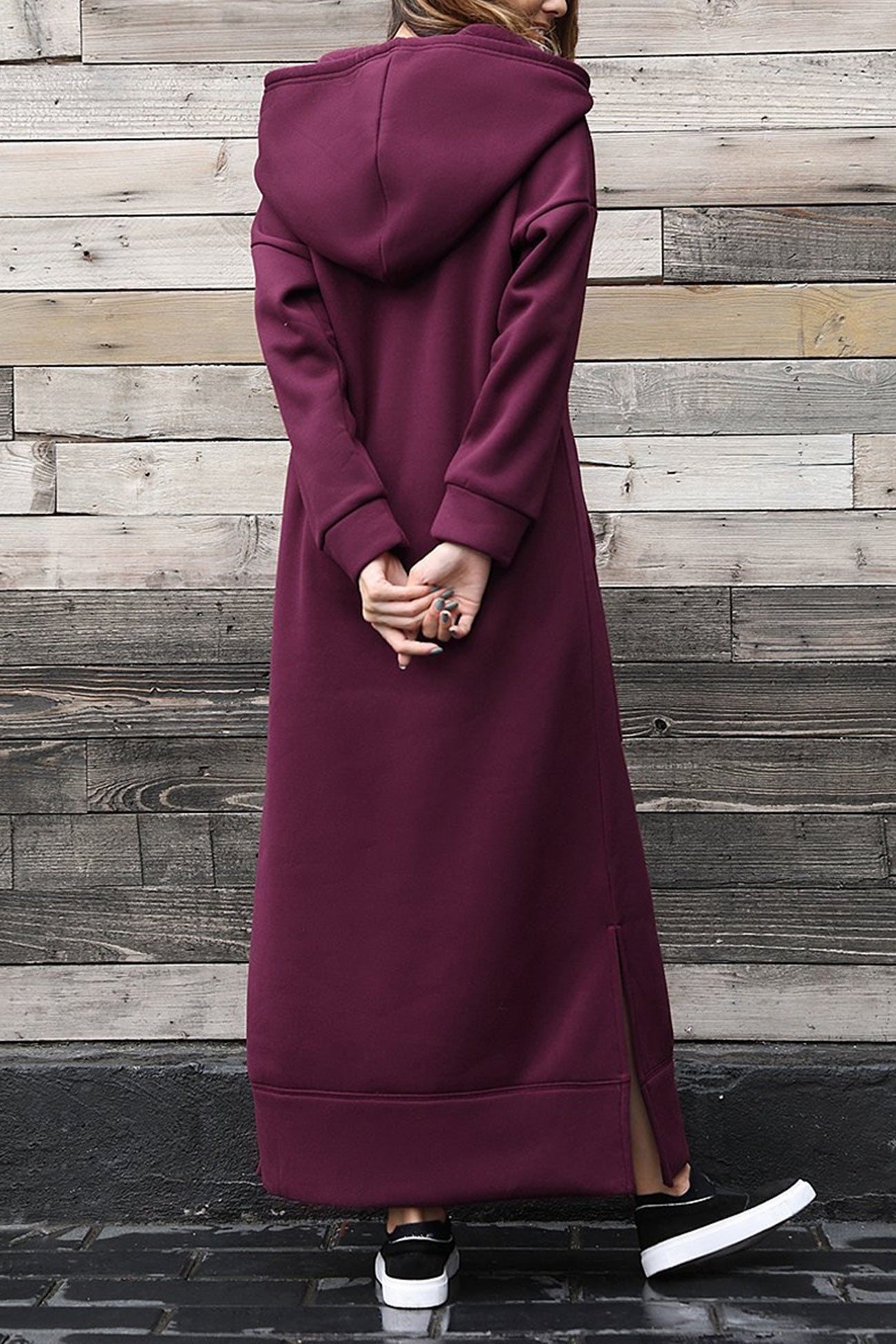 Hoodie Kleid mit seitlichen Schlitzen Caitlyn