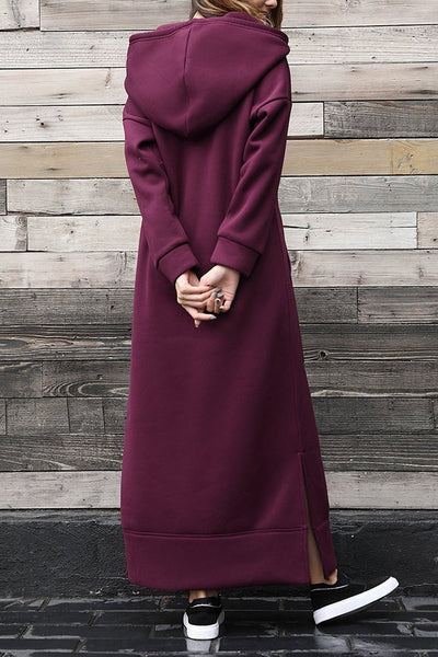 Hoodie Kleid mit seitlichen Schlitzen Caitlyn