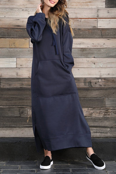 Hoodie Kleid mit seitlichen Schlitzen Caitlyn