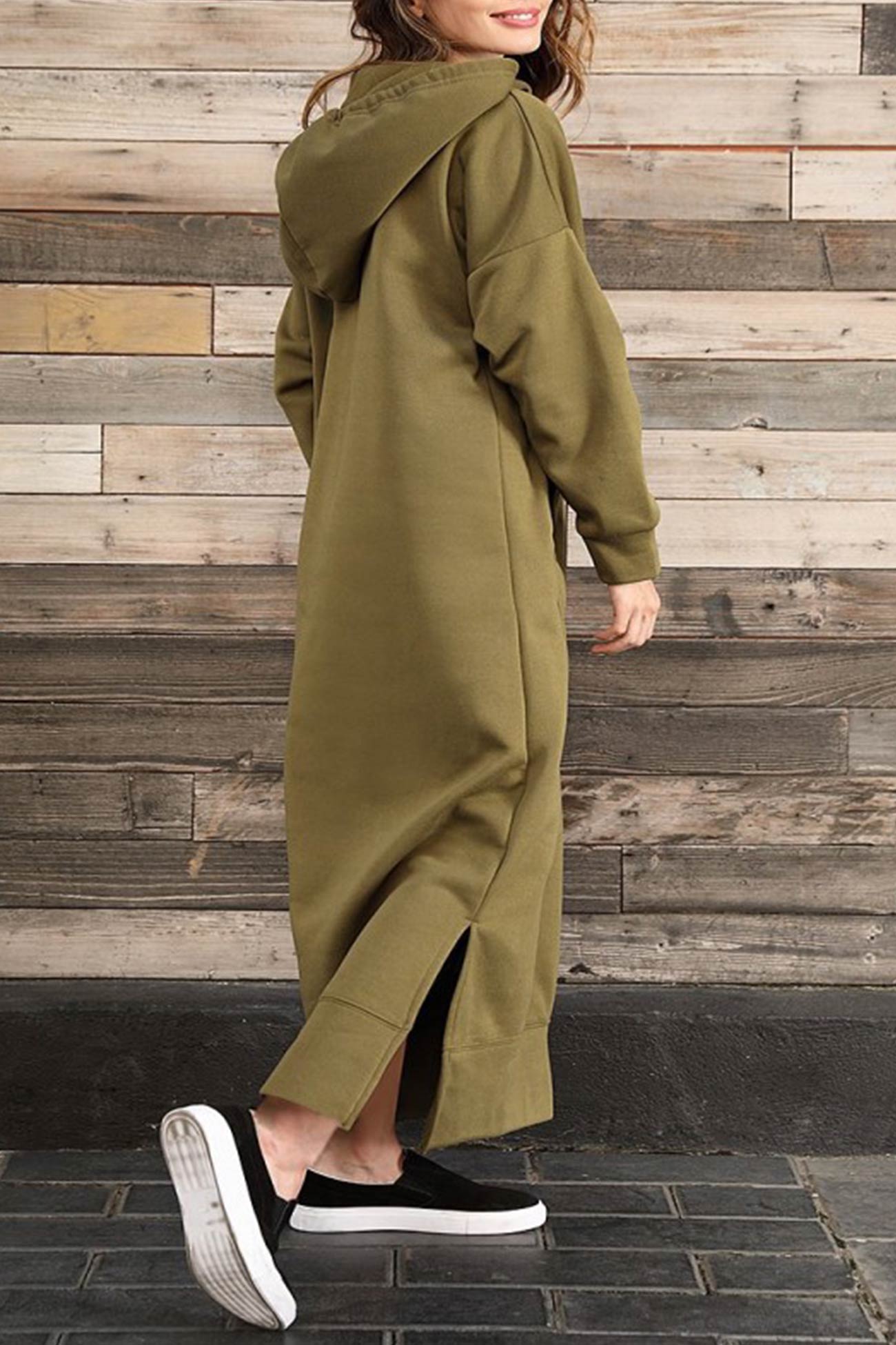 Hoodie Kleid mit seitlichen Schlitzen Caitlyn