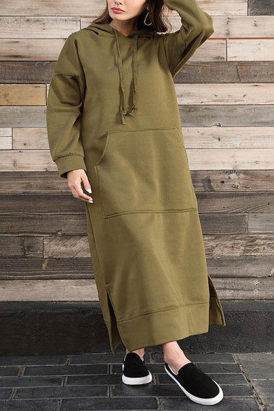 Hoodie Kleid mit seitlichen Schlitzen Caitlyn