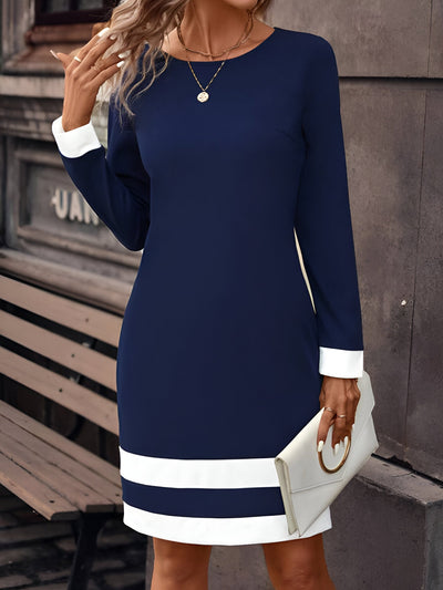 Apollonia | Lässiges Strick-Midi-Kleid mit Rundhalsausschnitt, Schlitz & Langärmeln