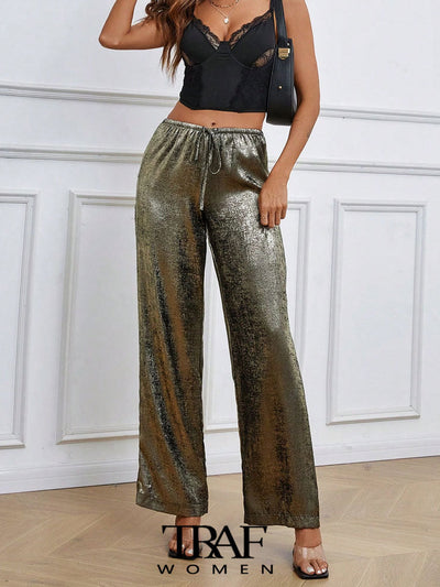 Willa | Traf-Metallic-Hosen für Frauen