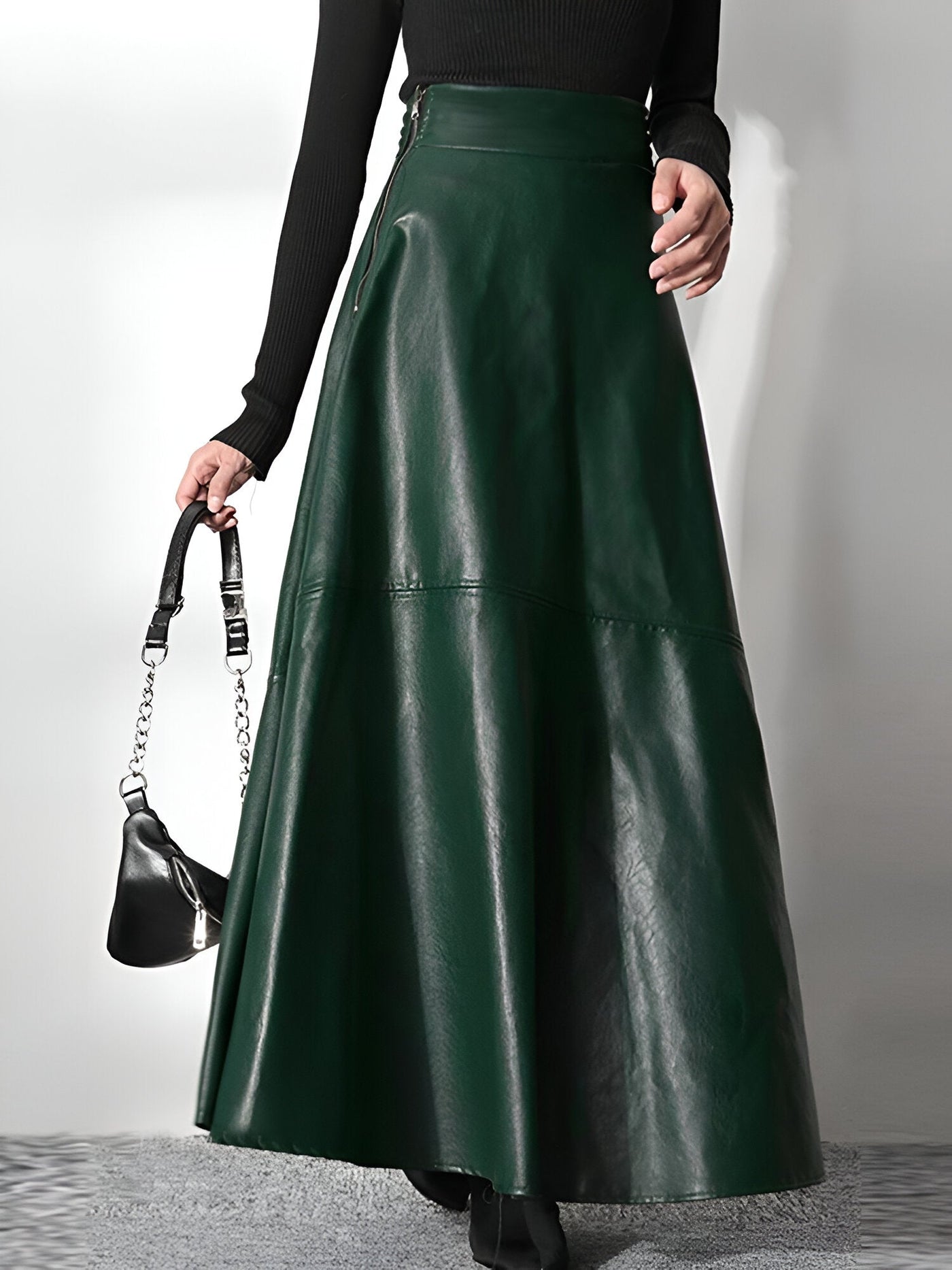 Clarice | Eleganter PU-Leder Maxi-Rock