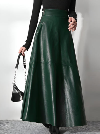 Clarice | Eleganter PU-Leder Maxi-Rock