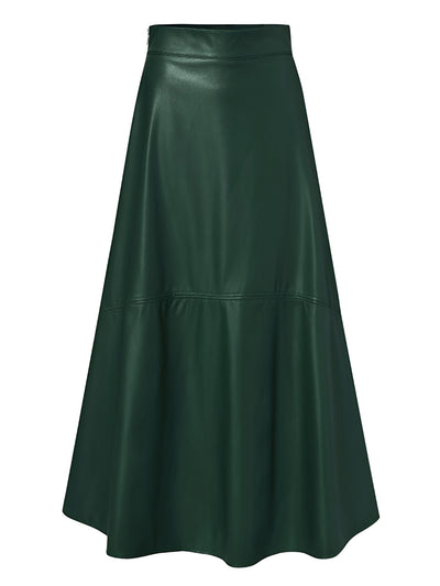 Clarice | Eleganter PU-Leder Maxi-Rock