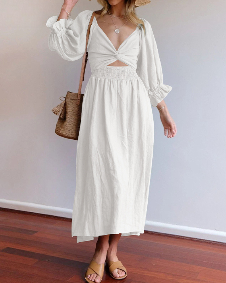 OPHELIA - Französisches Kleid mit Rüschenärmeln