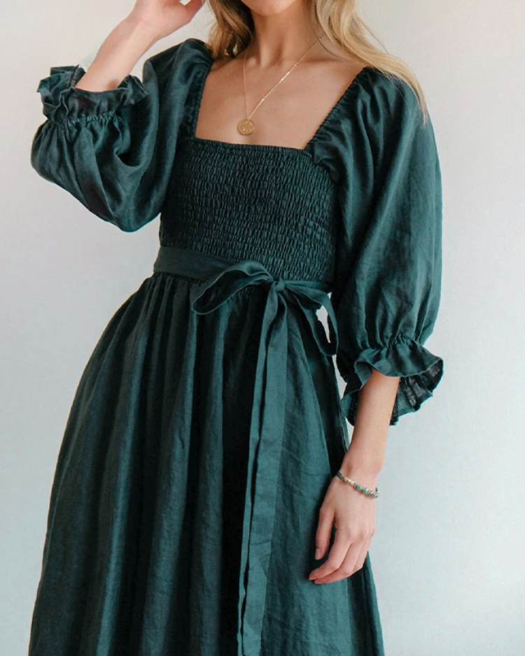 OPHELIA - Französisches Kleid mit Rüschenärmeln
