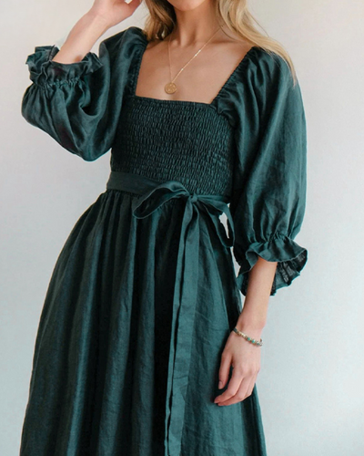 OPHELIA - Französisches Kleid mit Rüschenärmeln