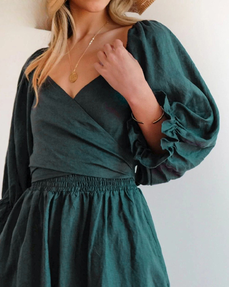 OPHELIA - Französisches Kleid mit Rüschenärmeln