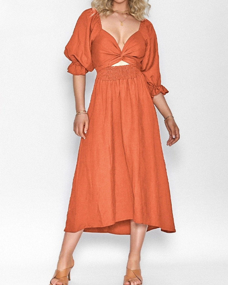 OPHELIA - Französisches Kleid mit Rüschenärmeln