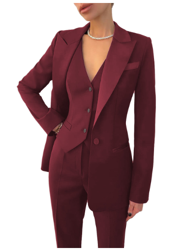 Eleganter Damen 3-Teiler Business Hosenanzug mit Weste