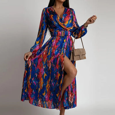 Bohème Kleid mit tiefem Schlitz Lyna
