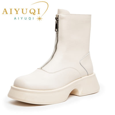 Andrea | Damen Leder Mode Winterstiefel