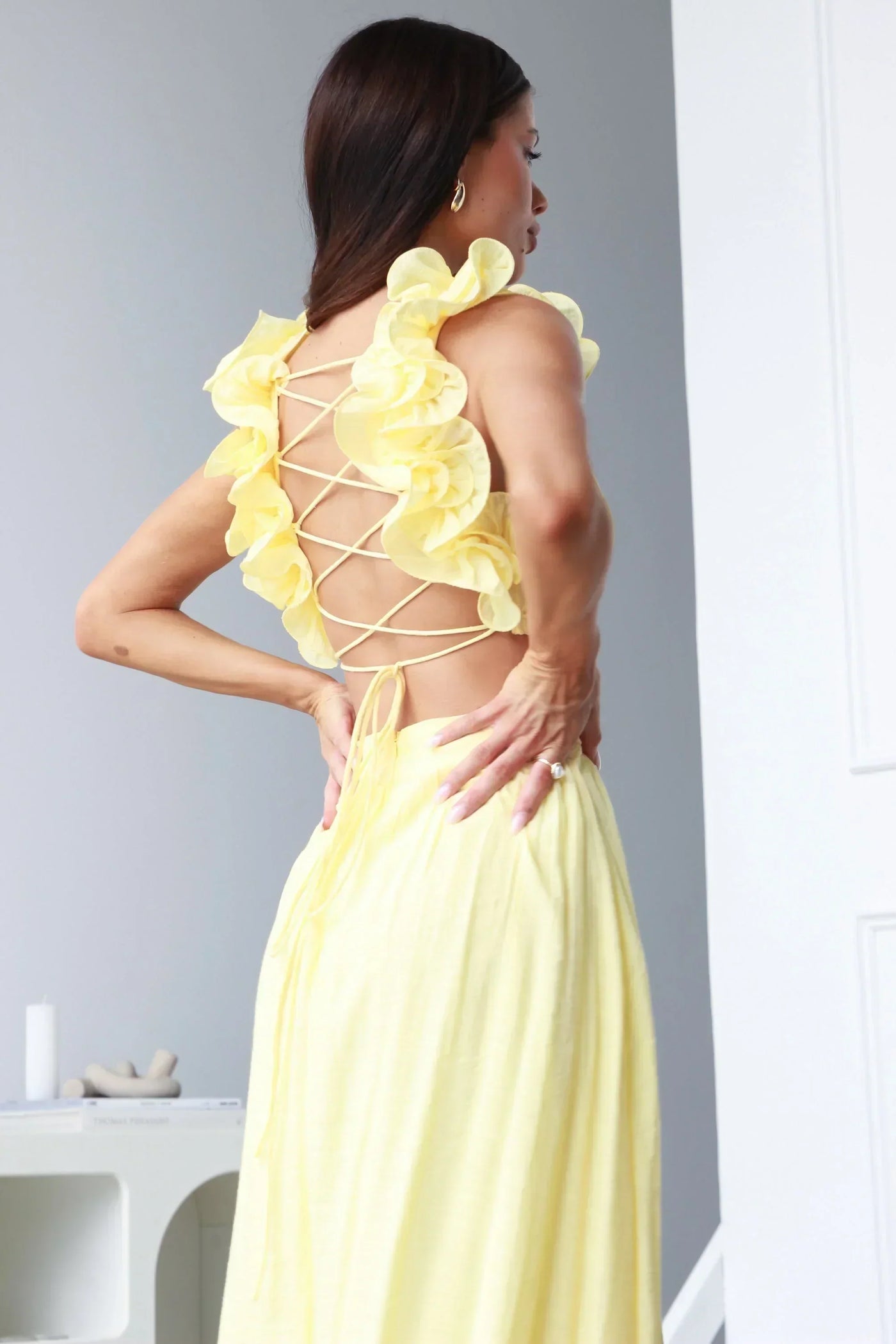 Vanessa - Elegantes rückenfreies Maxikleid