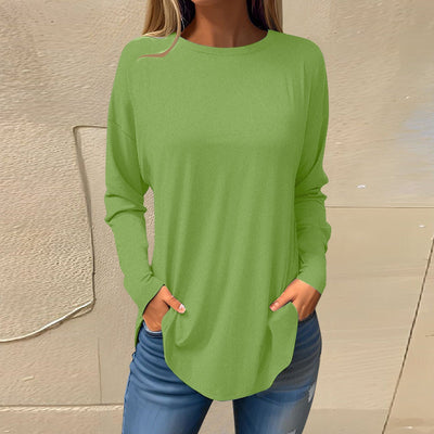 Celia | Einfache Hemden mit Rundhalsausschnitt und Langarmpullover