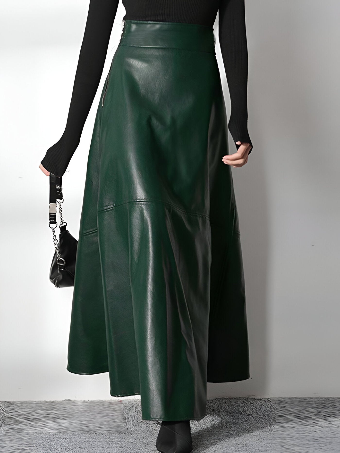 Clarice | Eleganter PU-Leder Maxi-Rock