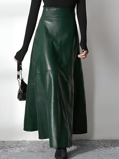 Clarice | Eleganter PU-Leder Maxi-Rock