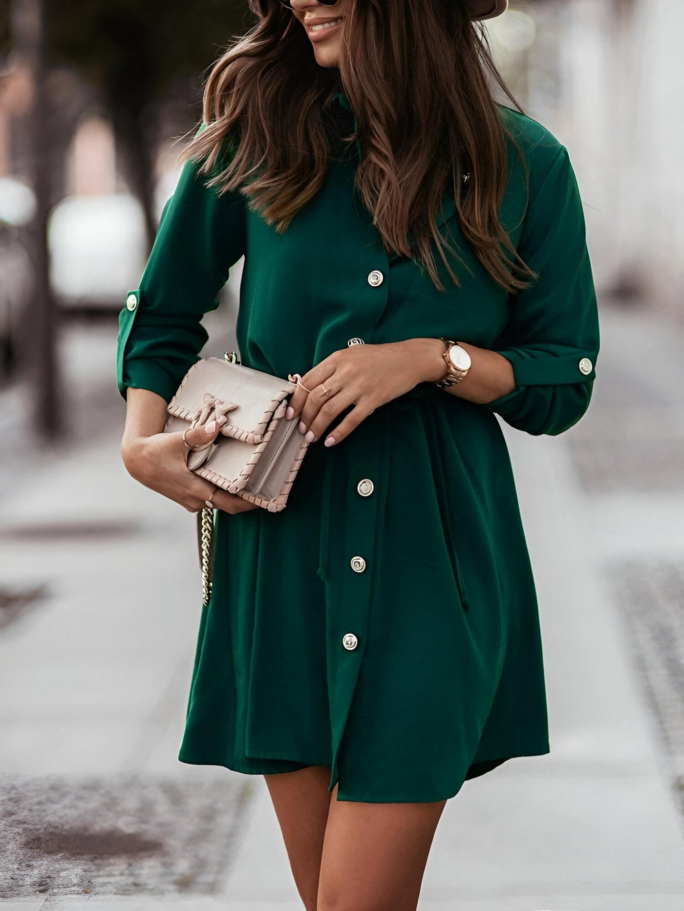 Yannick | Elegantes Langarm-Polo-Kleid