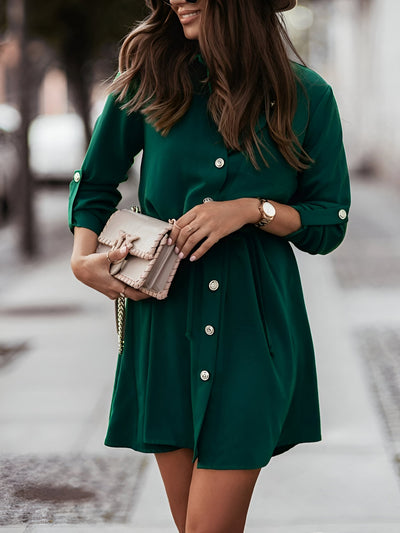 Yannick | Elegantes Langarm-Polo-Kleid