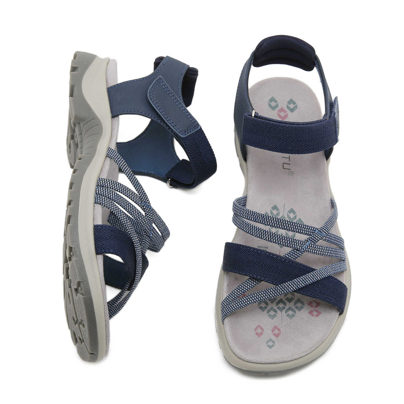Zoé- Damen Wandersandalen mit variablen Riemen und Fußbetttechnologie