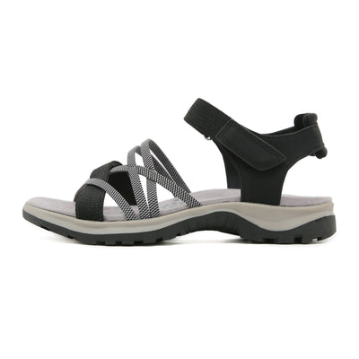 Zoé- Damen Wandersandalen mit variablen Riemen und Fußbetttechnologie