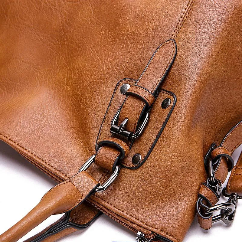 Moniek - Elegante Damen Leder Schultertasche