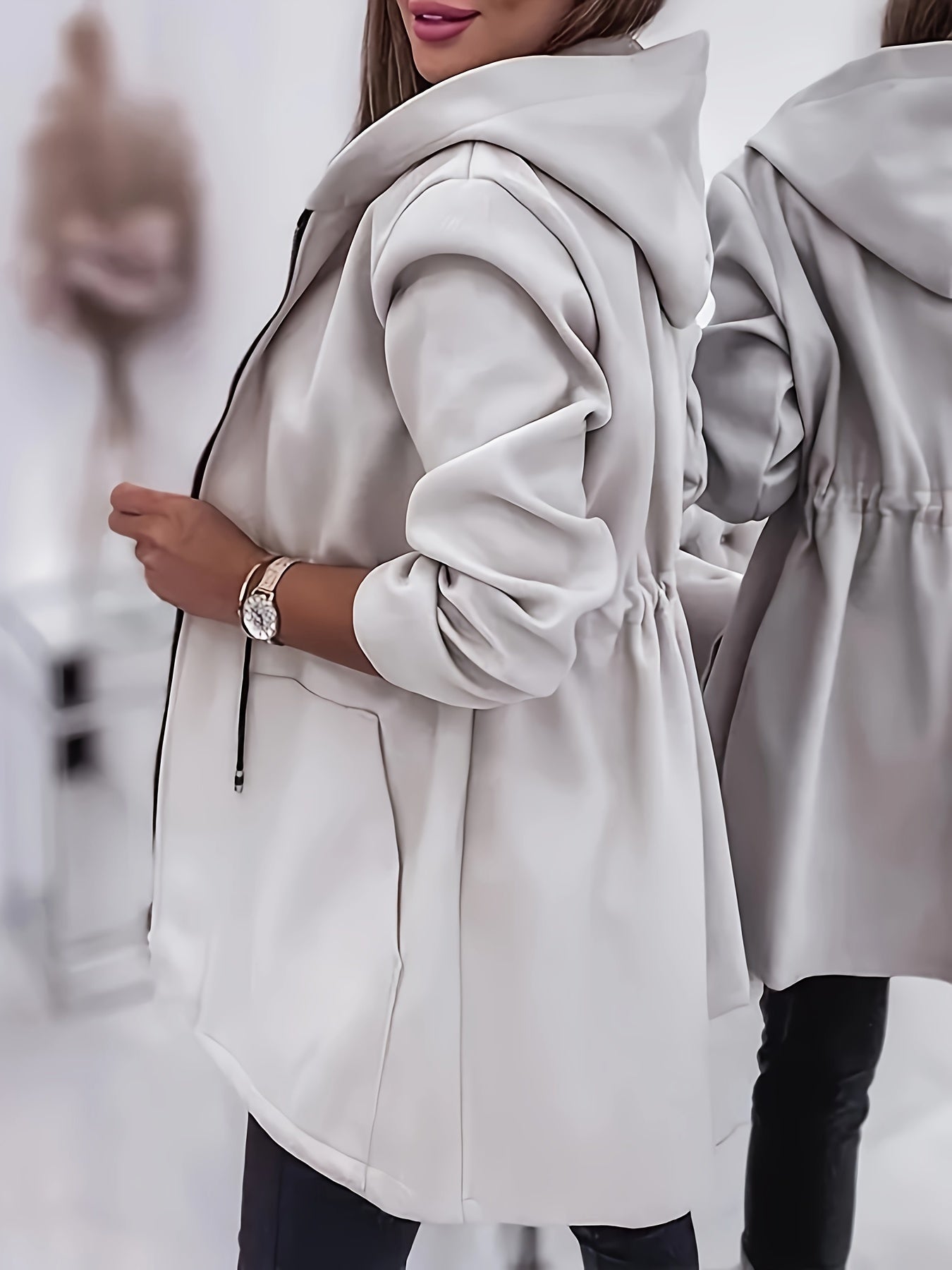 Gloria® | Lässige, langärmlige Jacke mit Kapuze und Kordelzug an der Taille