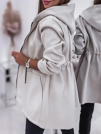 Gloria® | Lässige, langärmlige Jacke mit Kapuze und Kordelzug an der Taille