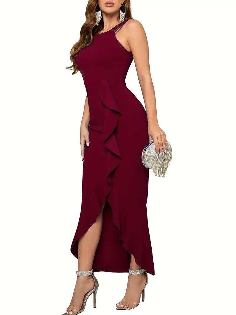 Skylar | Cami-Kleid mit geteiltem Rüschensaum