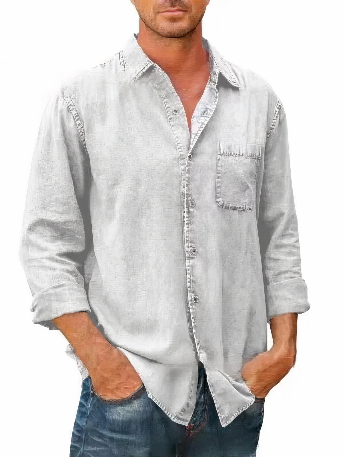 Langarm Denim Hemd Mateo
